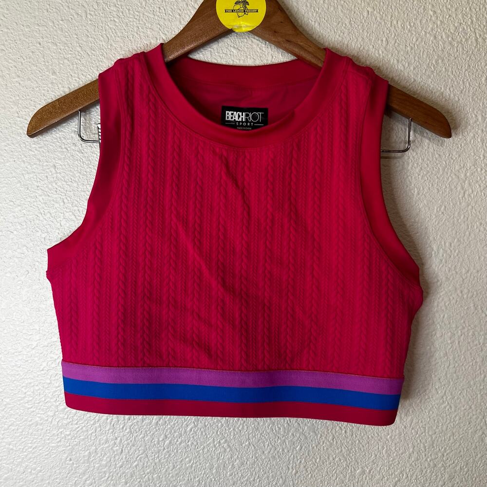 Beach Riot Gwen Top Sportsbra in Orchid pink Cable LARGE